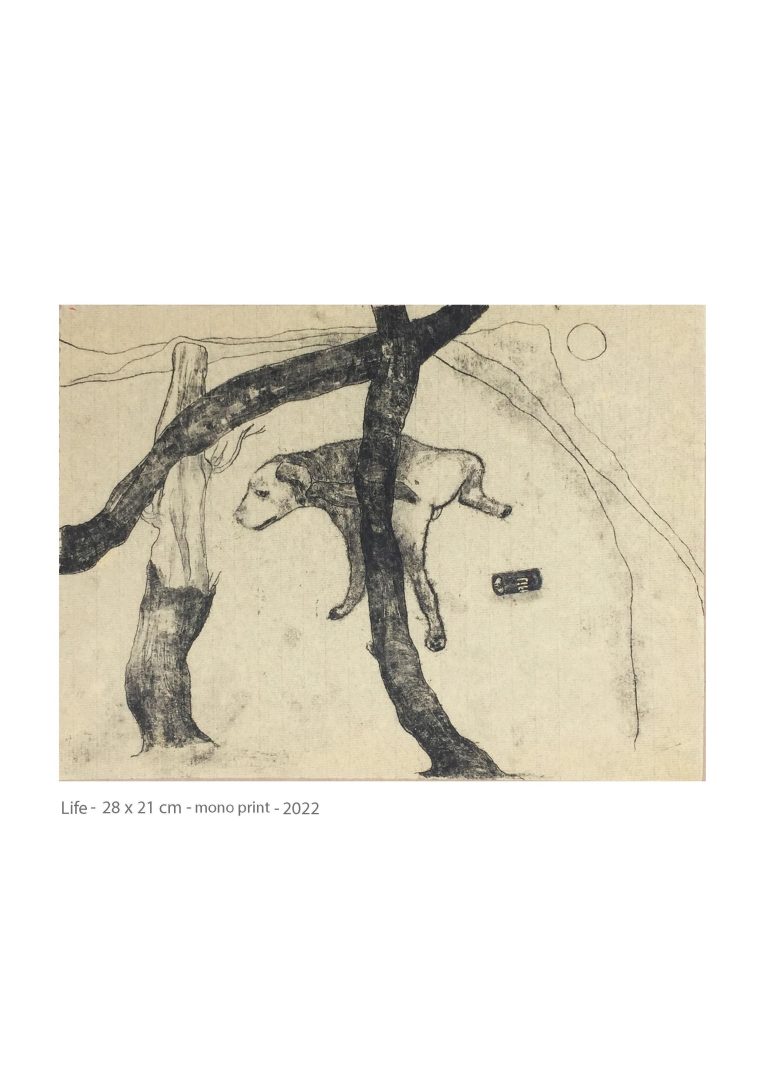 life - 28x21cm- mono print - 2022