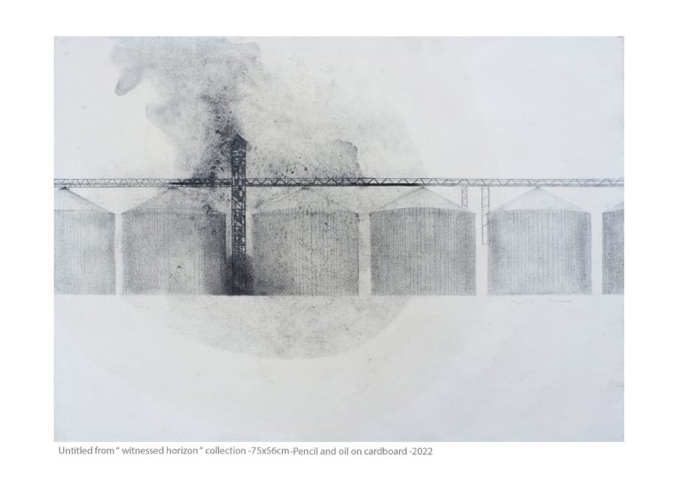untitled - 75x56 cm - Pencil and oil on cardboard -2022