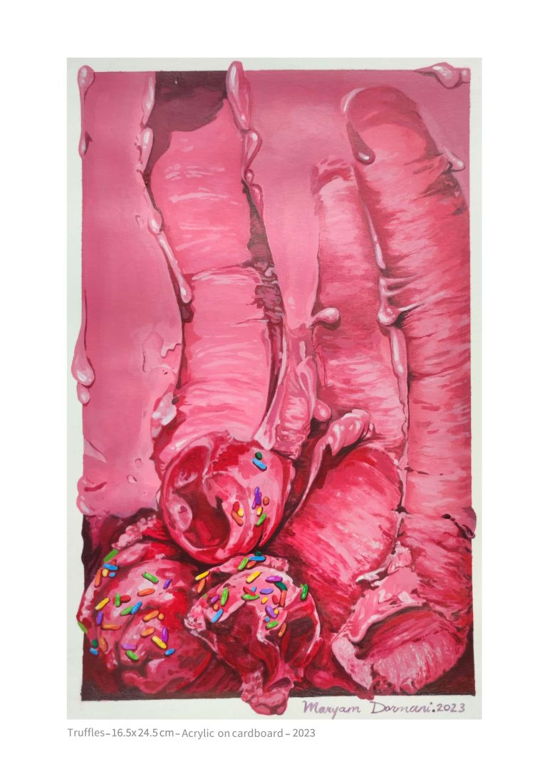 Truffles - 16.5x24.5 cm - acrylic on cardboard - 2023